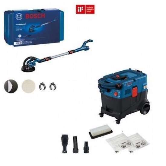 Шлайфмашина жираф за стени GTR 550 Professional + Прахосмукачка Bosch GAS 400 A - 1200W, 40л