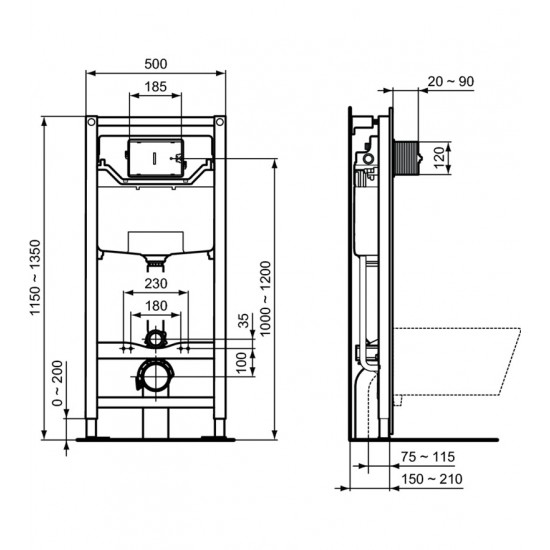 WC КОМПЛЕКТ ЗА ВГРАЖДАНЕ IDEAL STANDARD I.LIFE S R052201 WC КОМПЛЕКТ ЗА ВГРАЖДАНЕ IDEAL STANDARD I.LIFE S R052201