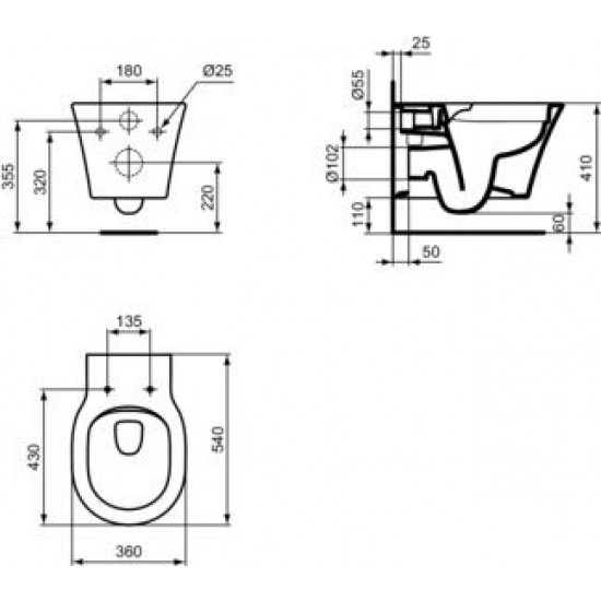 WC комплект за вграждане Connect Air Rimless+ R052501