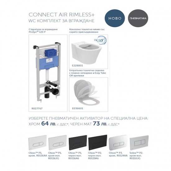 WC комплект за вграждане Connect Air Rimless+ R052501