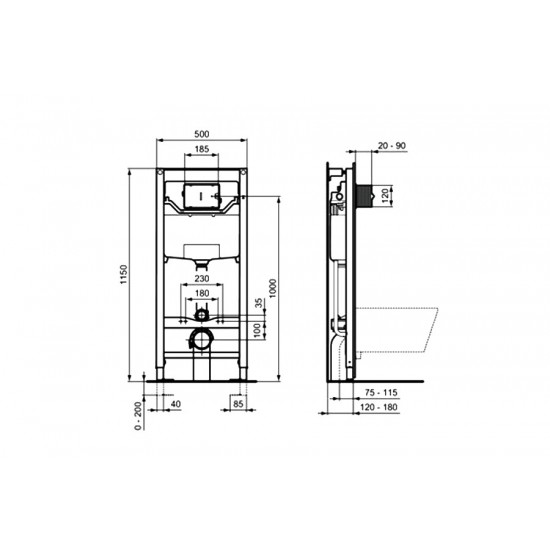 Промо пакет Tesi aquablade и структура за вграждане ProSys 120P Ideal Standard R059801