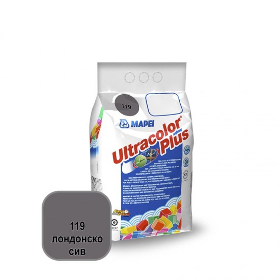 Фугираща смес Mapei Ultracolor Plus цвят 119 Лондонско сиво 2кг Фугираща смес Mapei Ultracolor Plus цвят 119 Лондонско сиво 2кг