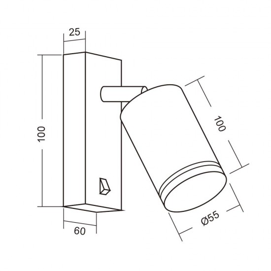 Спот за стена с ключе SP718 KING черен GU10 35W VIV004577