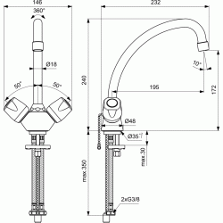 Смесител стоящ за кухня Iskar B1834AA Смесител стоящ за кухня Iskar B1834AA