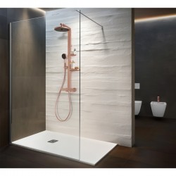Душ система с термостатен стенен смесител за душ CERATHERM ALU Silk BD583RO розе