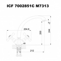 КУХНЕНСКИ СМЕСИТЕЛ РЕТРО ICF 7002851 7313 КУХНЕНСКИ СМЕСИТЕЛ РЕТРО ICF 7002851 7313