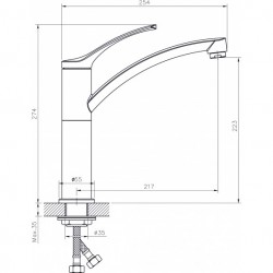 Смесител за кухня стоящ ICF 7153066 LUX KITCHEN LINE Смесител за кухня стоящ ICF 7153066 LUX KITCHEN LINE