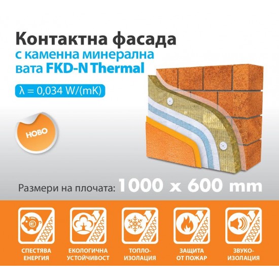 Каменна вата Knauf Insulation FKD-N Thermal плочи Каменна вата Knauf Insulation FKD-N Thermal плочи